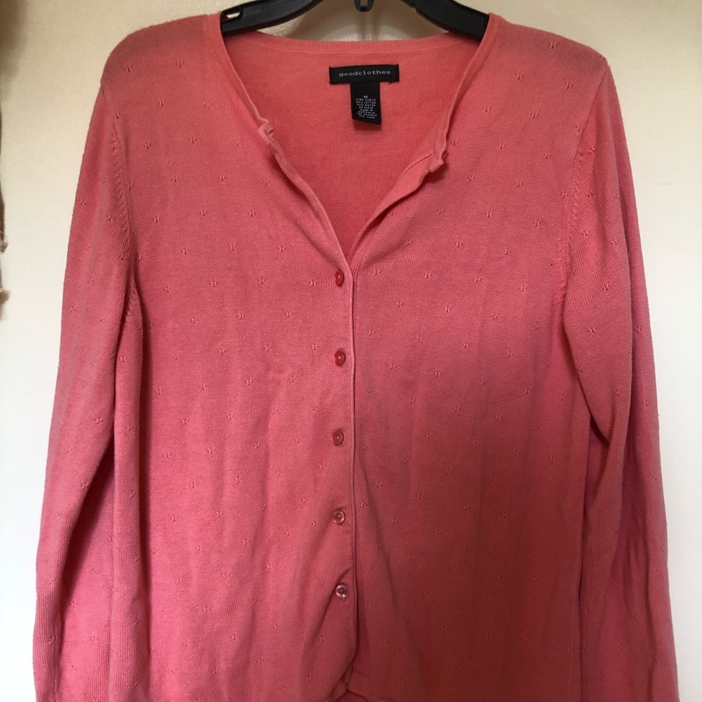 Pink sweater cardigan
